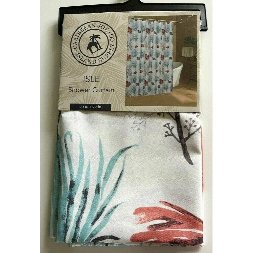 Caribbean Joe Isle Shower Curtain Fabric Beach Summer House Tropical Coastal